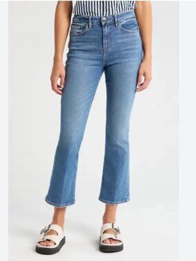 FRAME Le Crop Mini Boot Jeans Women’s 30 Igloo Wash Light Blue Cropped Flare